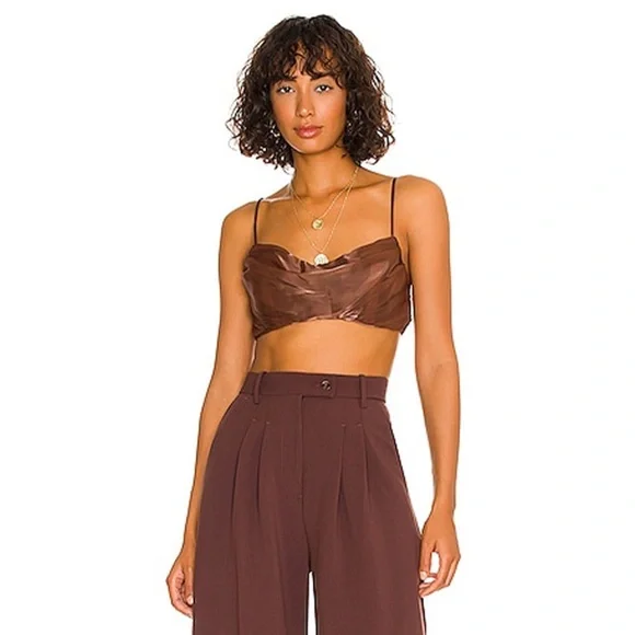 LOVERS + FRIENDS | Benny Midi Skirt & Bra Top Set in Chocolate Brown | Size S|XS - Picture 2 of 16
